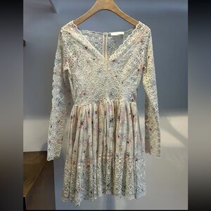 Zimmermann Halliday Cream Floral Lace Dress